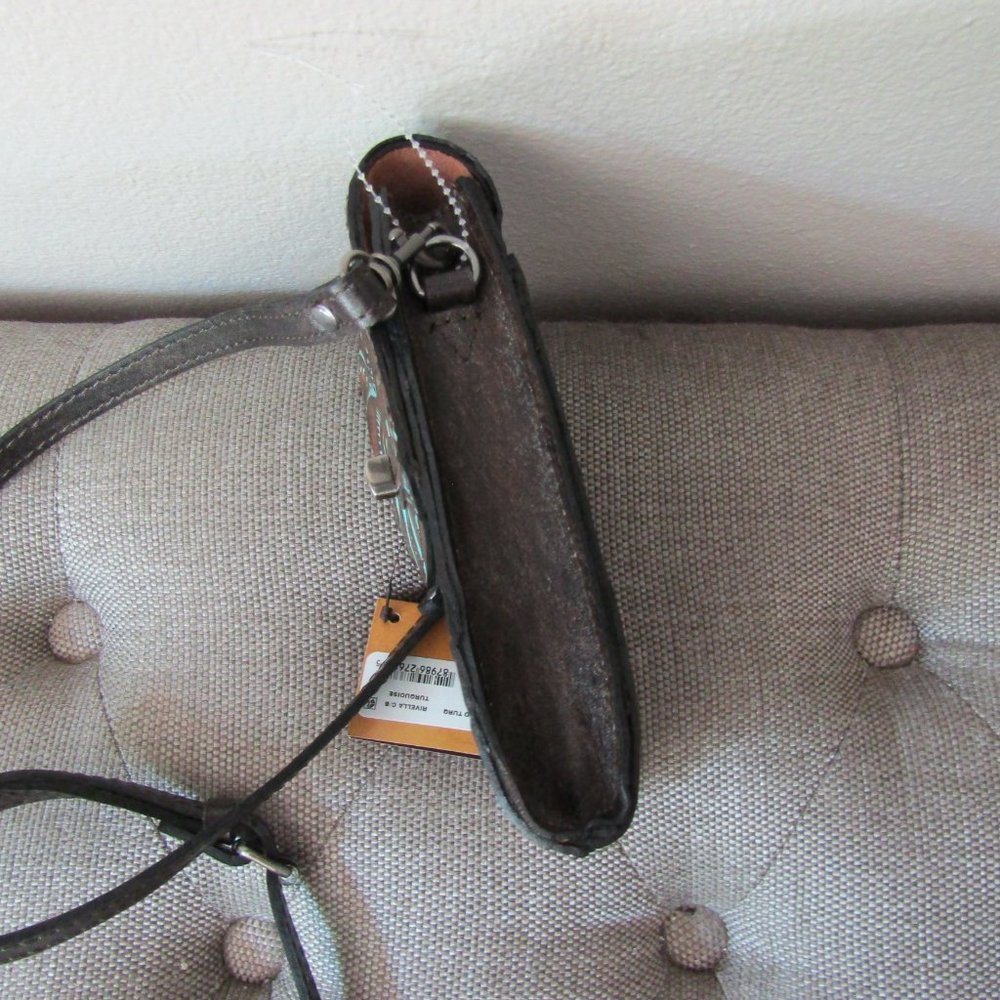 Patricia Nash Tooled TURQ Rivella Crossbody - Picture 4 of 8
